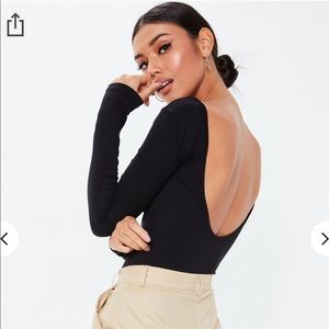 NWT Black BodySuit - Scoop Back - Missguided